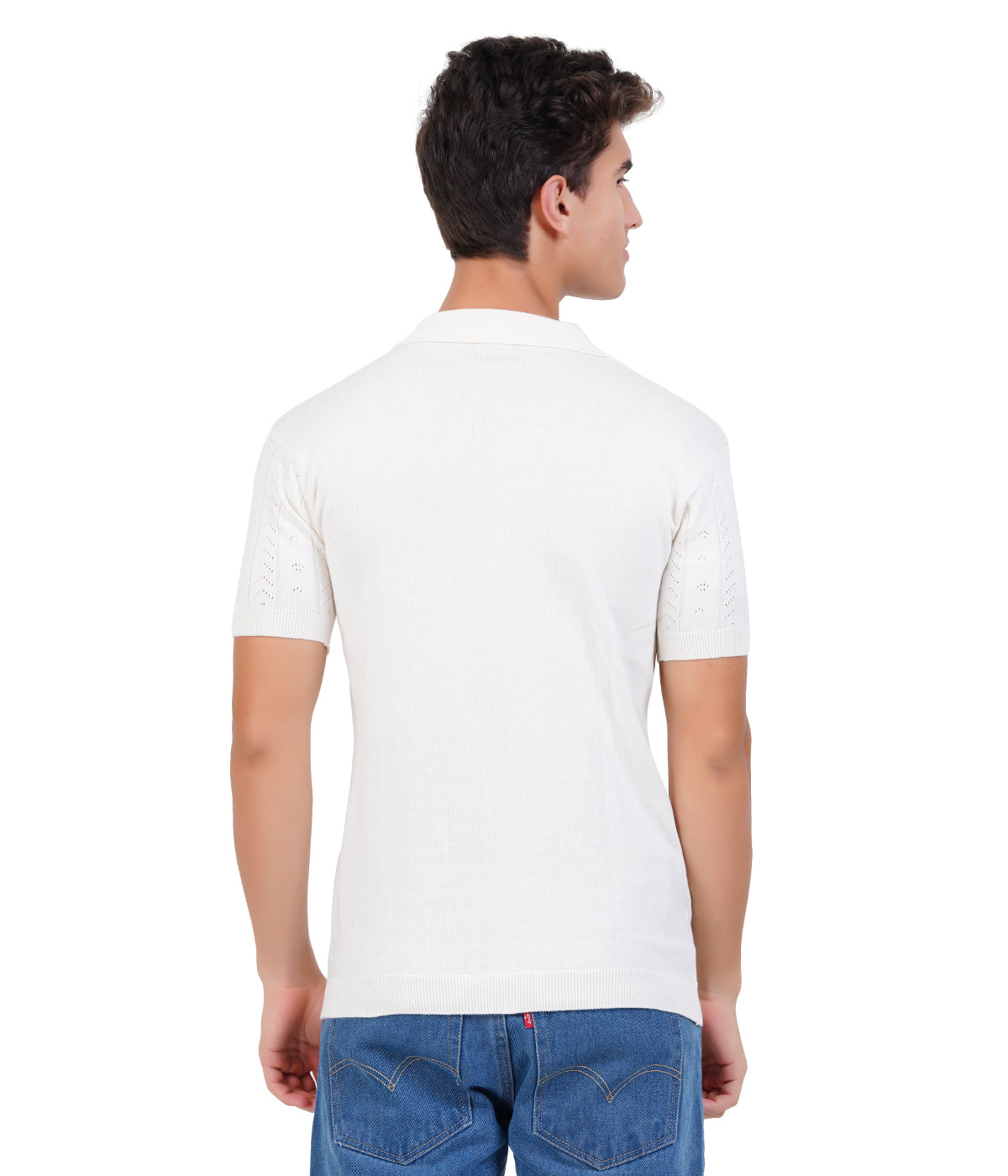 Men’s Flat Knitted Old Money Polo T-Shirt | Premium Cotton Textured Polo for Timeless Luxury Look